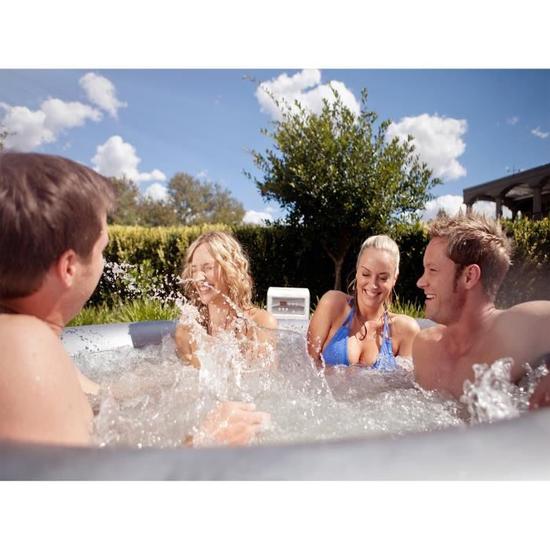 spa gonflable a bulles 4 personnes l 180 x h 70 cm gris