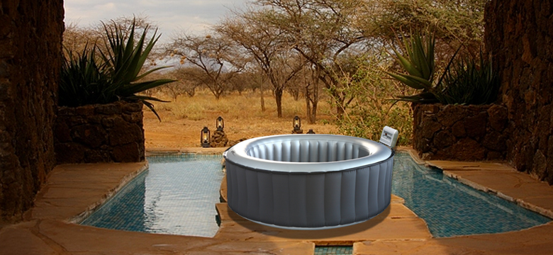 spa gonflable dans une chambre