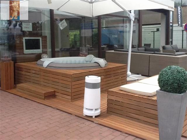 spa gonflable habillage bois