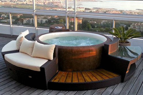 spa gonflable habillage