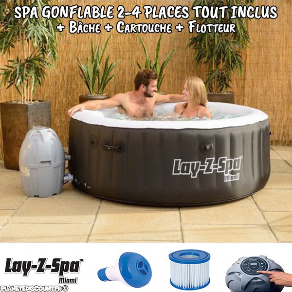 spa gonflable lay-z miami air jet 2 a 4 personnes