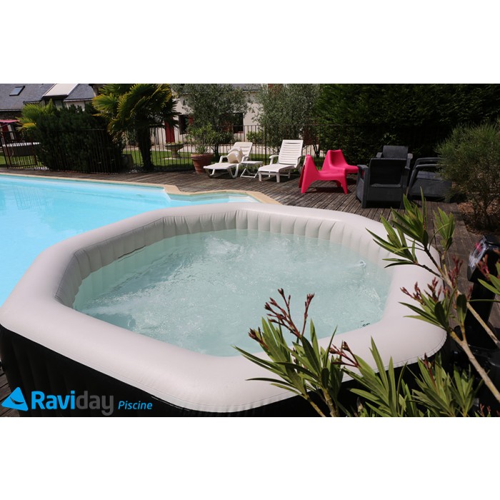 spa gonflable purespa octogonal bulles + jets 6 places - intex