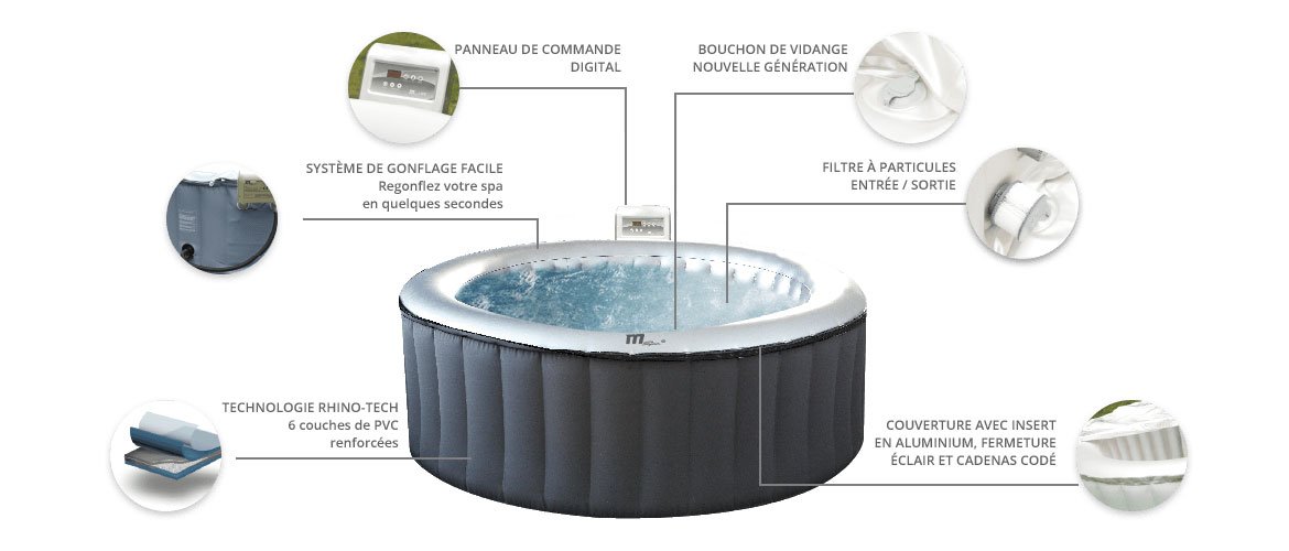 spa gonflable silver cloud