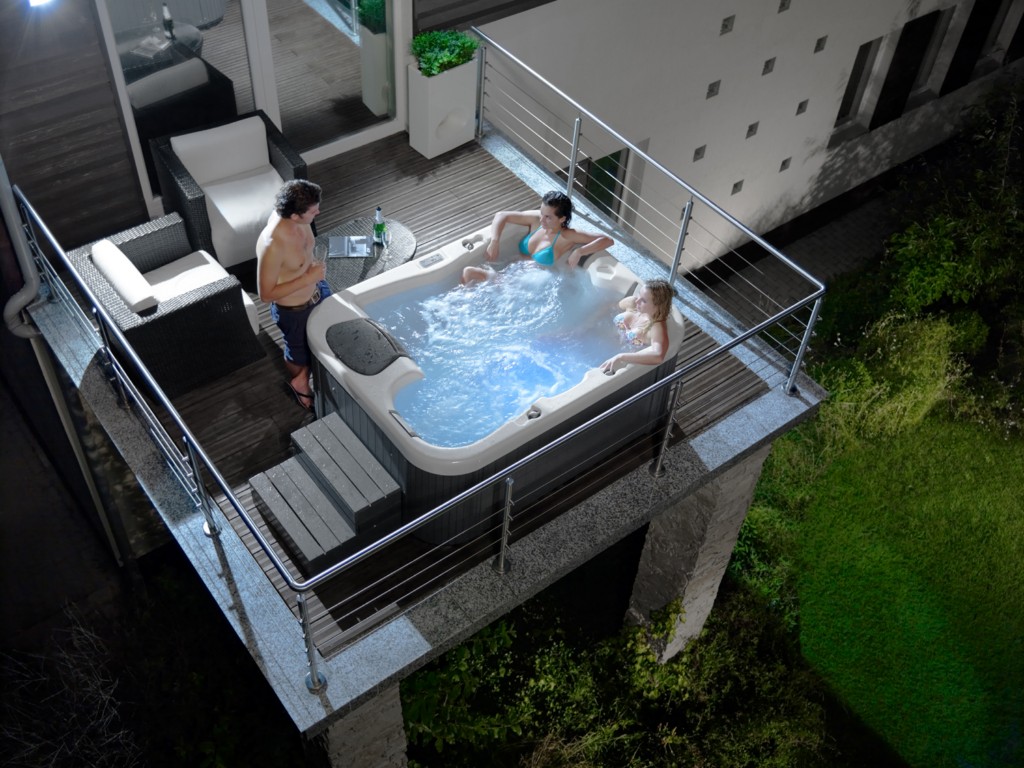 spa gonflable sur balcon