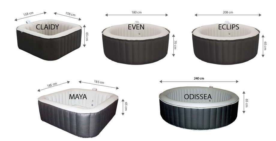 spa intex 4 places dimension