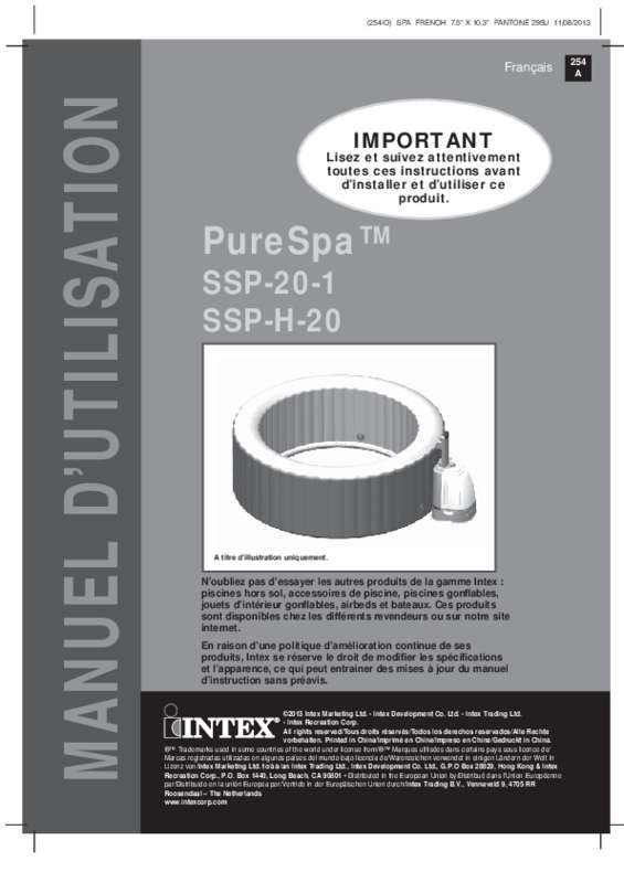 spa intex gonflable notice