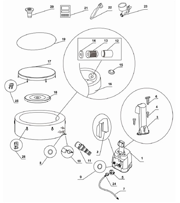spa intex gonflable piece detachee