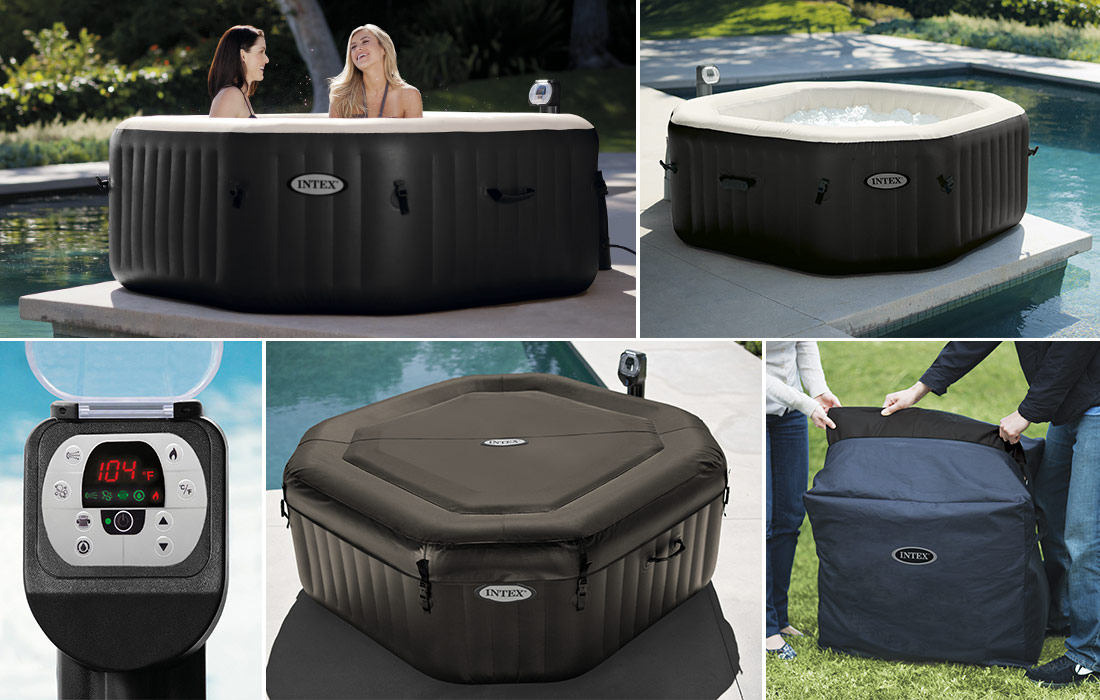 spa intex jets et bulles octogonal