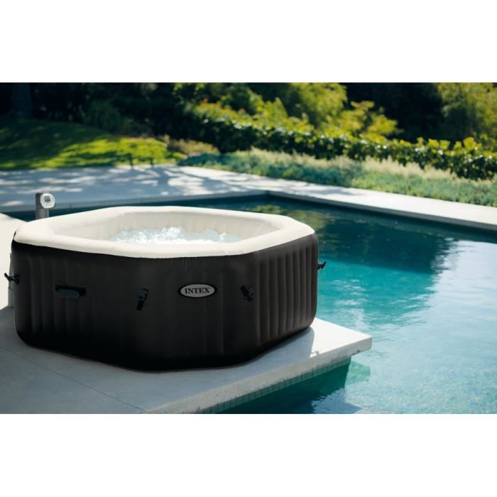 spa intex octogonal noir