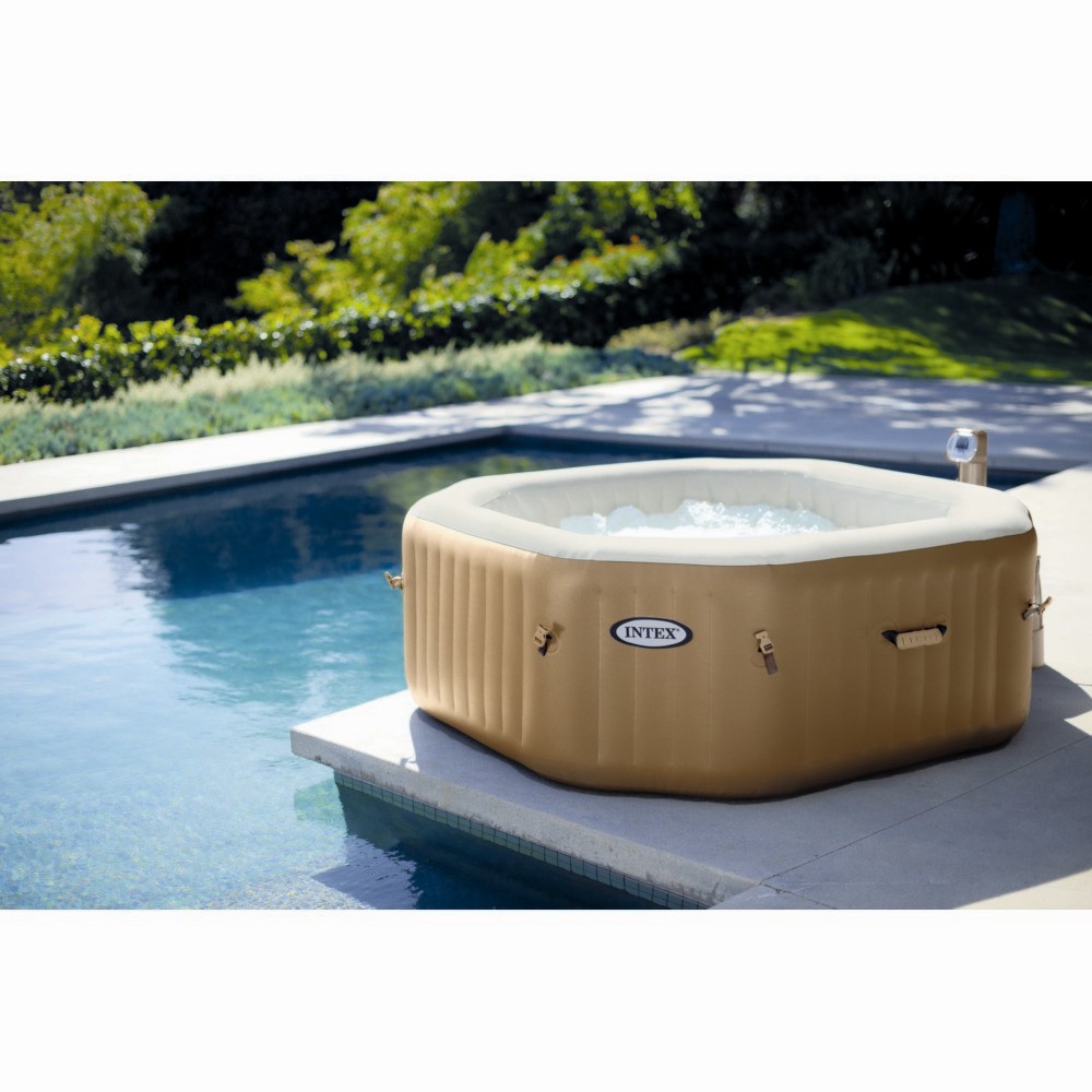 spa intex octogonal noir