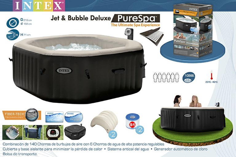 spa intex pure spa bulles et jets 6 places